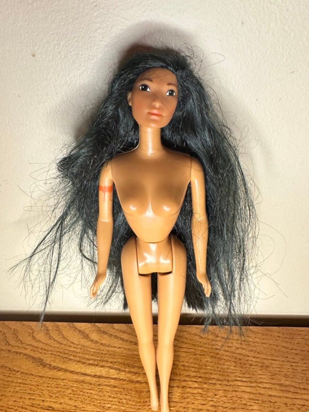 Vintage 90s Disney Princess Mattel Pocahontas Barbie Doll Nude Arm Tattoo